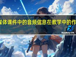 多媒体课件中的音频信息在教学中的作用主要有