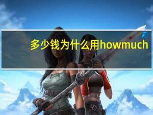多少钱为什么用how much