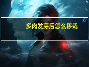 多肉发芽后怎么移栽