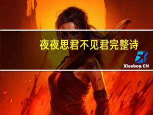 夜夜思君不见君完整诗（夜夜思君）