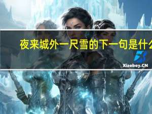 夜来城外一尺雪的下一句是什么