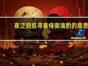 夜泛洞庭寻裴侍御清酌的意思