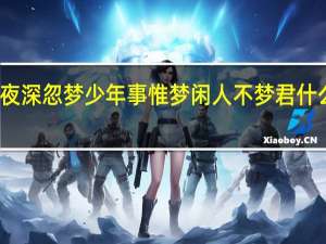 夜深忽梦少年事惟梦闲人不梦君什么意思