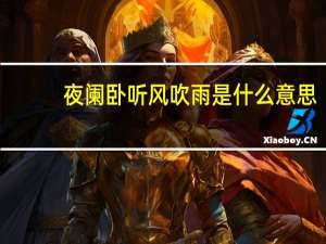 夜阑卧听风吹雨是什么意思（夜阑卧听风吹雨 铁马是你 冰河也是你什么意思）