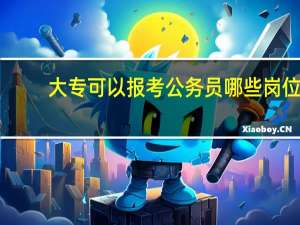 大专可以报考公务员哪些岗位