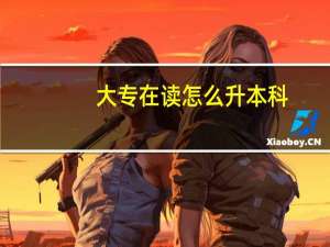 大专在读怎么升本科
