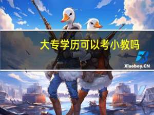 大专学历可以考小教吗