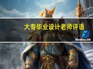 大专毕业设计老师评语