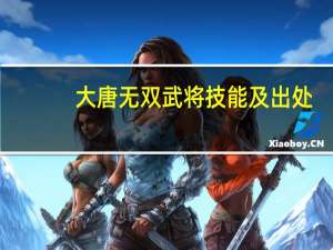 大唐无双武将技能及出处（《大唐无双2》武将介绍——突厥先锋）