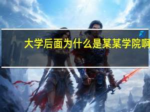 大学后面为什么是某某学院啊