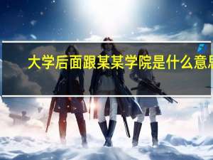 大学后面跟某某学院是什么意思