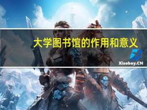 大学图书馆的作用和意义