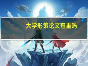 大学形策论文查重吗