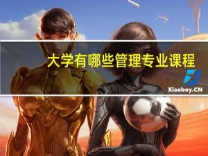 大学有哪些管理专业课程