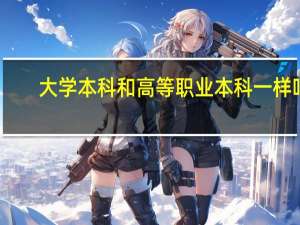 大学本科和高等职业本科一样吗