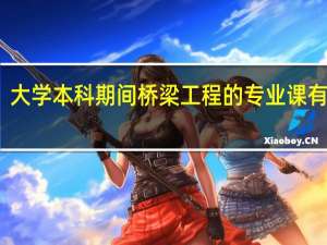 大学本科期间桥梁工程的专业课有哪些