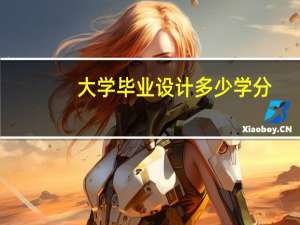 大学毕业设计多少学分