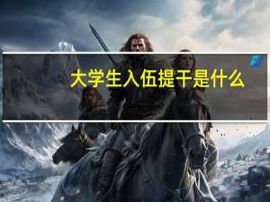 大学生入伍提干是什么