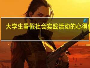 大学生暑假社会实践活动的心得体会