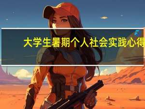 大学生暑期个人社会实践心得