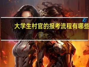 大学生村官的报考流程有哪些