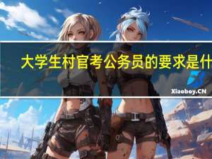 大学生村官考公务员的要求是什么