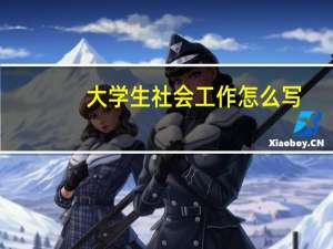 大学生社会工作怎么写