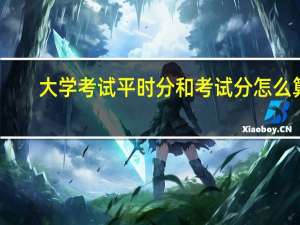 大学考试平时分和考试分怎么算