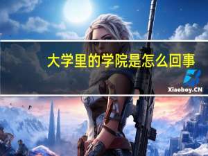 大学里的学院是怎么回事