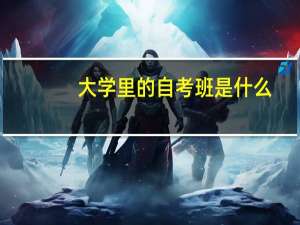 大学里的自考班是什么