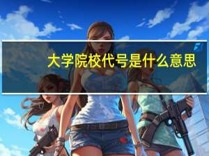 大学院校代号是什么意思（大学院校代号）