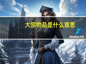 大宗物品是什么意思