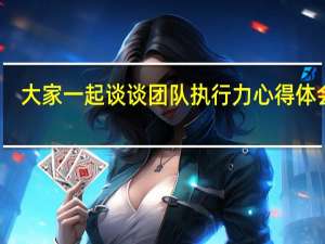 大家一起谈谈团队执行力心得体会啊