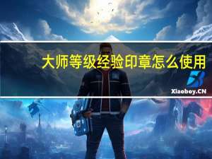 大师等级经验印章怎么使用（印章大师怎么用）