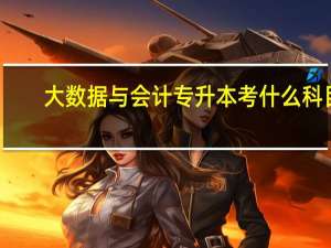 大数据与会计专升本考什么科目