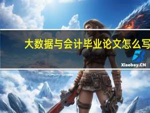 大数据与会计毕业论文怎么写