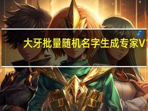 大牙批量随机名字生成专家 V1.1 绿色免费版（大牙批量随机名字生成专家 V1.1 绿色免费版功能简介）