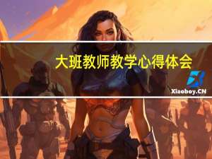 大班教师教学心得体会