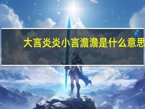 大言炎炎小言澹澹是什么意思（大言炎炎）