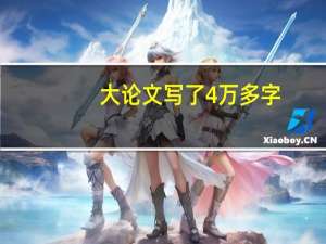大论文写了4万多字