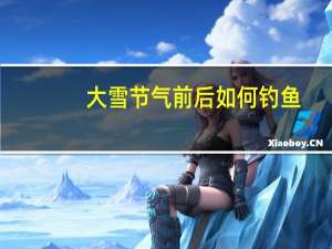 大雪节气前后如何钓鱼