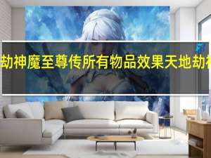 天地劫神魔至尊传所有物品效果 天地劫神魔至尊传
