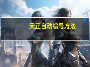 天正自动编号方法