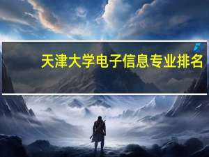 天津大学电子信息专业排名
