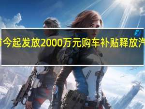 天津市今起发放2000万元购车补贴释放汽车消费需求