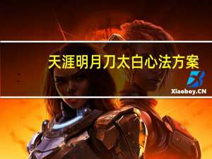 天涯明月刀太白心法方案（天涯明月刀太白心法）