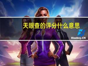 天眼查的评分什么意思