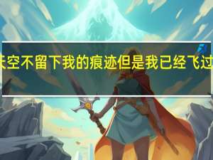 天空不留下我的痕迹 但是我已经飞过了英语（天空不留下我的痕迹 但是我已经飞过了）
