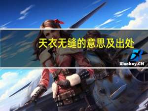 天衣无缝的意思及出处