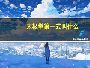 太极拳第一式叫什么